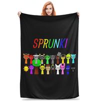 Sprunki Incredibox For Kids Blankets Warm Flannel Sofa Throw Blanket for Home Bedroom Office Throws Bedspread Quilt Size: 75*100cm, Weight: 230 GSM