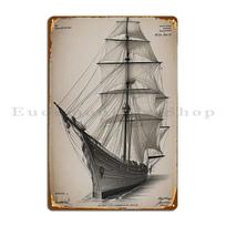 Pirate Ship Patent Structure Vintage Metal Sign Personalized Decoration Wall Cave Wall Decor Cinema Tin Sign Poster 20X30CM