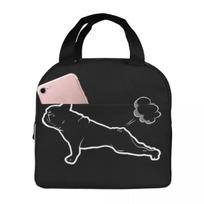 French Bulldogs Yoga Lunch Bags Insulated Bento Box Lunch Tote Resuable Picnic Bags Thermal Bag for Woman Student School One Size