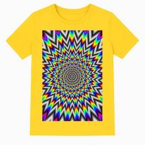 kaleidoscope optical illusion tee retro op-art style shirt retro geometric raver tee mind warp trippy shirt Rainbow Psychedelic festival tee L