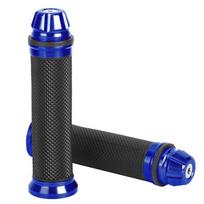 Motorcycle CNC Aluminum Rubber Handlebar Hand Grips for 7 8  Handle Bar Bike Bicycle Blue mėlyna