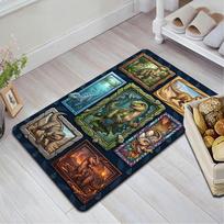 Dinosaur Adventures Pattern Rug Floor Mat for Living Room or Bedroom Soft and Comfortable Carpet a Gift for Birthday and Holiday. 40x60cm( 15x23in ) įvairiaspalvis