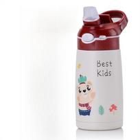 400 ml Vaikiškas termosas vandens butelis vaikams termosas puodelis kūdikių anties šiaudelis 316 nerūdijančio plieno vakuuminės kolbos būgninis termo puodelis 400ML raudona