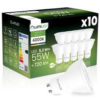 10X Żarówka Led Gu10 Reflektor Par16 5,2W = 55W 720Lm 4000K Neutralna 38° Lumiled