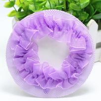 Head Bands Elastic Hair Net Adjustable Girl Bun Cover Snood Vintage Ballet Hair Net  Children Purple-Lace-L