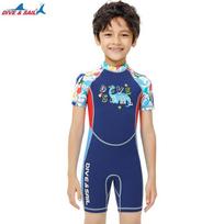 2mm Kids Neoprene Short Sleeve Wetsuit Swimming Surfing Diving UV Protection Warm Water Sports Gear Small
