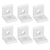 10Pcs Aluminum Angle Corner Bracket Fixed L Shape 90° Connector Industrial Supplies3030-2 Hole Color: Silver