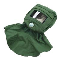 Sand Blasting Hood Cap Face Shield Vent Dustproof Windproof Canvas Shawl Cut Scratch Heat Resistant Neck Protector Canvas+Glass