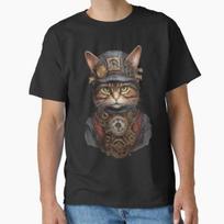 Steampunk Cat Classic Tshirt Made In Usaaus Tshirt S2xl S