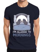 Im Allergic To Mornings Panda Sleeping Pillow Bed Lazy Cute Unisexs Tshirt S