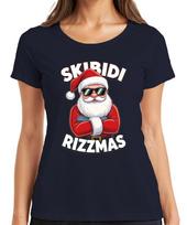 Skibidi Rizzmas Santa Claus Sunglasses Funny Meme Gift Ladies Tshirt S