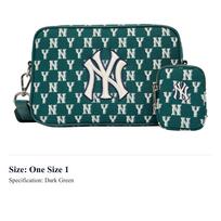 MLB Monogram Collection Polyester Tofu Bag, Combo Bag, Camera Bag, Shoulder Bag, Crossbody Bag Unisex Jasper 3ACRM012N-50GND One Size 1 tamsiai žalia spalva