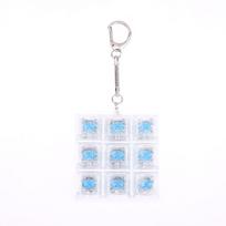 Functional LED 9-Key Keycap Keychains Stress Relief Finger Pendant Transparent light