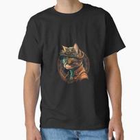 Steampunk Cat Vector Art Classic Tshirt Made In Usaaus Tshirt S2xl S