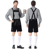 Men's Bavarian Oktoberfest Plaid Button Down Shirt for Festival and Casual Wear L juoda