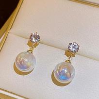 Cercei Dama Gold Plated Earrings Silver/Pearl Golden Elegant Women's Jewelry Fashion Accessories