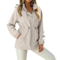 Women's Slim Fit Windbreaker Jacket for Outdoor Hiking L smėlis