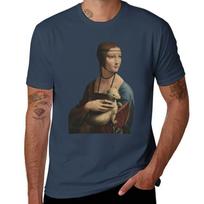 Lady with an Ermine TShirt Basic Simple Casual Short Sleeve Tee S