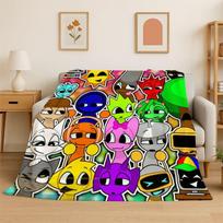 Music Sprunki Incredibox Game Soft Flannel Throw Blanket,Cozy Blanket for Bed,Couch,Sofa,Bedroom,Living Room,Travel,Picnic kids 75x90cm