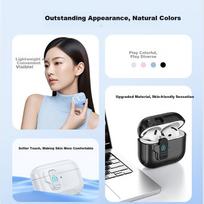 Smorss AirPods 4 Case, Wireless Bluetooth Earphones, Wireless Charging, Anti-Slip, Shockproof, Upgraded Automatic Pop-Up Lid, Black