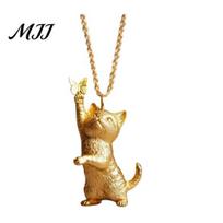 Cute Cat Jewelry Gift Butterfly Pendant Necklace Kitty Charm Women Elegant Lightweight Kitten for Wife Girlfriend Lovers Stylish Animal auksinė