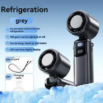 JPNPL Hanging Ice Pack Handheld High-speed Fan Folding 100 Speed Infinitely Adjustable Fan Portable For Outdoor Neck