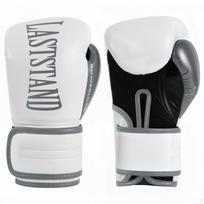 Training Boxing Gloves Reinforced Stitching Sparring Hook and Loop Strap White Gray