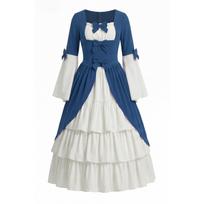 Women's Color Halloween Costume Dress with Lace-Up Corset - M