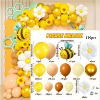 119pcs Jungle Bee and Sunflower Balloon Arch Kit - Perfect for Gender Reveal Christenings and Birthday Parties - Includes Latex Other