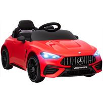 Elektrinis automobilis vaikams, „Mercedes“ dizainas, 12V varikliai, nuotolinio valdymo pultas, LED žibintai, muzika, vaikams nuo 3 iki 6 metų, raudonas 99 x 55 x 43 cm raudona