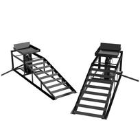 Set of 2 Hydraulic Ramps, Height-Adjustable Threshold Ramp, 3-Ton Load Capacity, Curb Ramp for Tires up to 23 cm 114 x 34.5 x 32.5 cm juoda