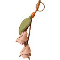 Leather Tulip Bag Pendant Colorful Bag Decoration Cute Bag Charm  Car Keyring rožinė