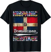 Šaunus Dominikos Ispanų Pasaulio Paveldėjimo Mėnuo Dominikos Respublikos Vėliavos Unisex Marškinėliai XXXXL red