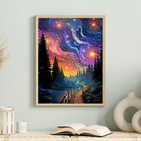 DIY Diamond Painting Brilliant Night Cross Stitch Kit Mosaic Art Diamond Painting Full Circle/Square Diamond Home Decoration Round 20x30cm