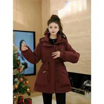Korean-style Casual and Fashionable Women's Winter Parka Jacket with Thick Cotton-padded Design and Windproof Feature M