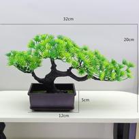 Plastic Indoor Bonsai Tree Artificial Green Plant For Office And Home Decor StyleF