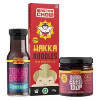MasterChow Black Bean Jajangmyeon Combo Pack with Hakka Noodles (300 gm), Black bean Dipping sauce (200 gm) and Tokyo drift Black Bean sauce (220gm)