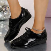 Big Size Woman Low Heels Female Shoes Oxfords Large Dress Retro Summer Leather Cross Lace up Rubber Fabric PU 42