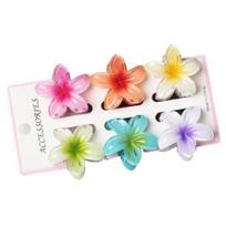 6Pcs Hair Claw Vibrant Color Flower Shape Back Head Large Hair Clip Women Shark Hair Claw Lightweight Hair E