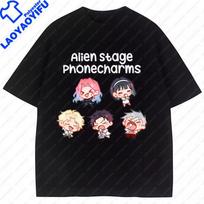 Alien Stage T Shirt Cosplay Anime Shirt Cartoon Graphic CrewNeck Short Sleeve Polyester Boy Kids Girl Y2k Clothes Camisetas S
