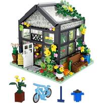 House Flower Building Set With Led Lights City Street Greenhouse Building Block Toy Garden Decor Birthday Gift For Adults Girls