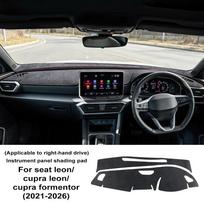 Prietaisų skydelio kilimėlis Cupra Formentor Leon Seat Leon 2021-2026 neslystantis flanelinis apsauginis Flannel Mat RHD juoda