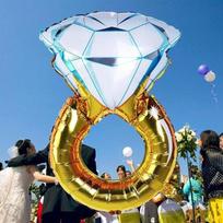 Fashion Diamond Ring Foil Helium Balloon Wedding Engagement Hen Party Decoration