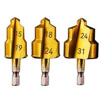 3PCS 31/24/19mm PPR Lifting Drill Bit Water Pipe Connection Tool Water Pipe Expander Step Drill 3 PCS