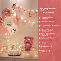 Birthday Scene Decoration, Girl's Birthday Balloon Decorations, First Birthday Celebration, Indoor Setup, Adult Pink Sequins, 1 Pair