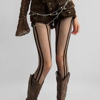 Summer Spice Girls Sexy Fishing Net Stockings Lace Hollow Out Striped Stockings Black Silk Pantyhose Cool Girls Boots Skirt One Size