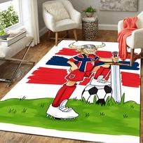 1 vnt. Norvegijos futbolo žaidėjo kilimas kilimėlis miegamojo svetainės dekoravimui sofos namų žaidimų zonos kilimėlis neslystantis grindų kilimėlis. DT7150138 40cm x 60cm red