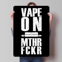 Vape On MTHRFCKR Tinplate Posters Customizable Wall Art Retro Vintage Metal Signs for Home Room Wand Deko Bar Accessories Garden 20X30CM