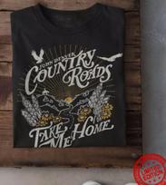 Kaimo keliai veda mane namo John Denver Country muzikos koncertas Retro dovanos Marškinėliai S