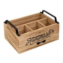 Medinis įrankių laikiklis Stačiakampis Stalviršio Metalinės Rankenos Rustic Stalo įrankių laikymo vietos beige